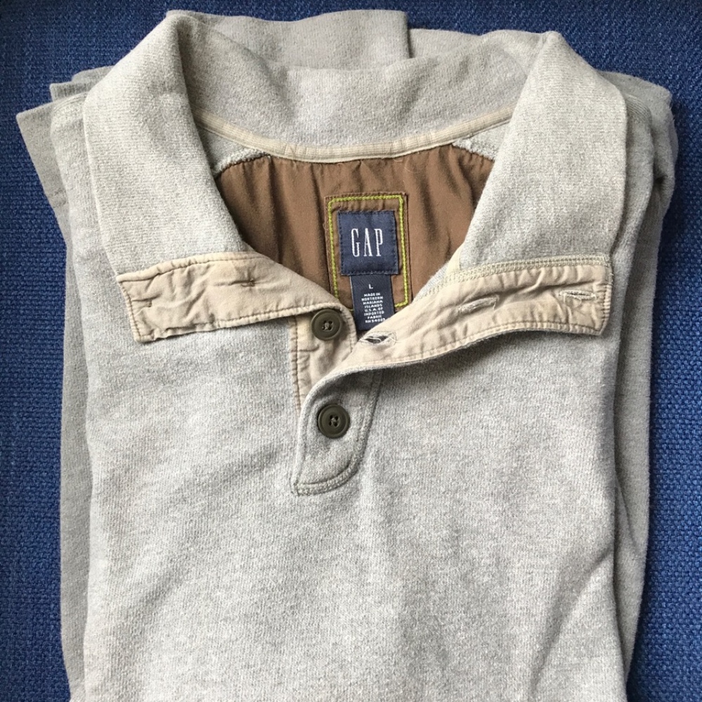 Gap Men's Large Cotton Quarter Button Sweater